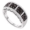 Image 1 : 0.54 CTW Black Color Diamond Symmetrical Ring 14KT White Gold - REF-41M9H