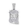1.2 CTW Mens Diamond Jesus Head Messiah Charm Pendant 10KT White Gold - REF-75X2Y