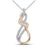 Image 1 : 0.15 CTW Diamond Infinity Pendant 10KT Rose Gold - REF-14X9Y