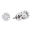0.25 CTW Diamond Cluster Screwback Stud Earrings 14KT White Gold - REF-26X9Y