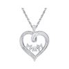 0.08 CTW Diamond Mom Heart Pendant 10KT White Gold - REF-22M4H