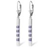 Genuine 0.70 ctw Tanzanite Earrings Jewelry 14KT White Gold - REF-59P5H