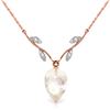 Genuine 12.27 ctw White Topaz & Diamond Necklace Jewelry 14KT Rose Gold - REF-42X2M