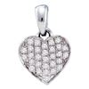 0.10 CTW Diamond Heart Love Pendant 10KT White Gold - REF-8M2H