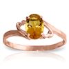 Genuine 0.90 ctw Citrine Ring Jewelry 14KT Rose Gold - REF-20N7R