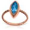 Genuine 2.5 ctw Blue Topaz Ring Jewelry 14KT Rose Gold - REF-39R9P