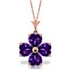 Genuine 3.8 ctw Amethyst Necklace Jewelry 14KT Rose Gold - REF-42Y2F