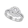0.63 CTW Diamond Bridal Wedding Engagement Ring 14KT White Gold - REF-116N9F