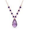 Genuine 11.50 ctw Amethyst Necklace Jewelry 14KT Rose Gold - REF-34Y7F