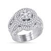 2.45 CTW Diamond Cluster Bridal Engagement Ring 14KT White Gold - REF-254N9F