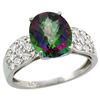 Natural 2.75 ctw mystic-topaz & Diamond Engagement Ring 14K White Gold - REF-58H4W