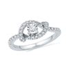0.25 CTW Diamond Cradle Solitaire Promise Bridal Ring 10KT White Gold - REF-24F2N