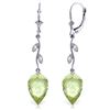 Genuine 19.02 ctw Green Amethyst & Diamond Earrings Jewelry 14KT White Gold - REF-51Y9F