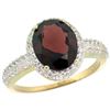 Image 1 : Natural 2.56 ctw Garnet & Diamond Engagement Ring 14K Yellow Gold - REF-45N3G