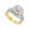 1.97 CTW Princess Diamond Bridal Engagement Ring 14KT Yellow Gold - REF-269N9F