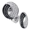 Image 1 : 0.20 CTW Black Color Diamond Circle Cluster Earrings 10KT White Gold - REF-18F2N