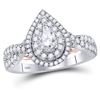 1.01 CTW Pear Diamond Bridal Wedding Engagement Ring 14KT White Gold - REF-164N9F