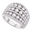 3 CTW Pave-set Diamond Wide Fashion Ring 14KT White Gold - REF-285M2H