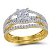 1 CTW Princess Diamond Bridal Engagement Ring 10KT Yellow Gold - REF-75Y2X