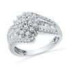 Image 1 : 0.96 CTW Diamond Cluster Ring 10KT White Gold - REF-82N4F