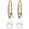 Genuine 4.68 ctw White Topaz & Diamond Earrings Jewelry 14KT Rose Gold - REF-40V7W