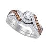 0.89 CTW Diamond Bridal Wedding Engagement Ring 14KT White Gold - REF-119Y9X