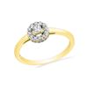 0.25 CTW Diamond Solitaire Halo Promise Bridal Ring 10KT Yellow Gold - REF-24W2K