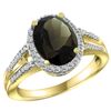 Natural 2.72 ctw smoky-topaz & Diamond Engagement Ring 14K Yellow Gold - REF-54R4Z