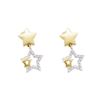 Image 1 : 0.10 CTW Diamond Star Dangle Earrings 10KT Yellow Gold - REF-14K9W