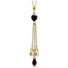 Genuine 4.75 ctw Garnet & Citrine Necklace Jewelry 14KT Yellow Gold - REF-37H4X