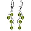 Genuine 4.95 ctw Peridot Earrings Jewelry 14KT White Gold - REF-53K8V
