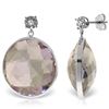 Genuine 36.06 ctw Amethyst & Diamond Earrings Jewelry 14KT White Gold - REF-87T5A