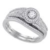 0.38 CTW Diamond Halo Bridal Engagement Ring 10KT White Gold - REF-55W5K