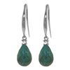 Genuine 6.7 ctw Green Sapphire Corundum & Diamond Earrings Jewelry 14KT White Gold - REF-28Y8F
