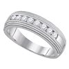 0.50 CTW Mens Diamond Milgrain Wedding Anniversary Ring 10KT White Gold - REF-59X9Y