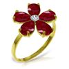 Genuine 2.22 ctw Ruby & Diamond Ring Jewelry 14KT Yellow Gold - REF-42F2Z