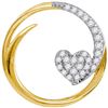 0.25 CTW Diamond Heart Love Circle Pendant 10KT Yellow Gold - REF-25W4K