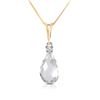 Genuine 2.3 ctw White Topaz & Diamond Necklace Jewelry 14KT Yellow Gold - REF-22W8Y
