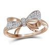 Image 1 : 0.07 CTW Diamond Cluster Ribbon Knot Bow Ring 10KT Rose Gold - REF-19F4N