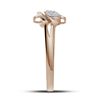 Image 2 : 0.07 CTW Diamond Cluster Ribbon Knot Bow Ring 10KT Rose Gold - REF-19F4N