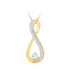 Image 1 : 0.25 CTW Diamond Infinity Pendant 10KT Yellow Gold - REF-22K4W