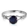 Genuine 1.02 ctw Sapphire & Diamond Ring Jewelry 14KT White Gold - REF-30N9R