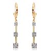 Genuine 0.20 ctw Diamond Anniversary Earrings Jewelry 14KT Yellow Gold - REF-52N9R