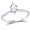 0.71 CTW Marquise Diamond Solitaire Bridal Engagement Ring 14KT White Gold - REF-165F2N