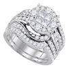2.51 CTW Princess Diamond Soleil Bridal Engagement Ring 14KT White Gold - REF-269H9M