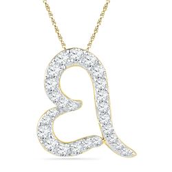 0.16 CTW Diamond Heart Love Pendant 10KT Yellow Gold - REF-9K7W