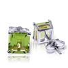 Genuine 1.75 ctw Peridot Earrings Jewelry 14KT White Gold - REF-24R3P