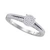 Image 1 : 0.20 CTW Diamond Split-shank Circle Cluster Ring 10KT White Gold - REF-19H4M