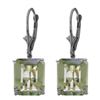Genuine 13 ctw Green Amethyst Earrings Jewelry 14KT White Gold - REF-54V2W