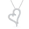 0.20 CTW Diamond Heart Love Pendant 10KT White Gold - REF-13H4M